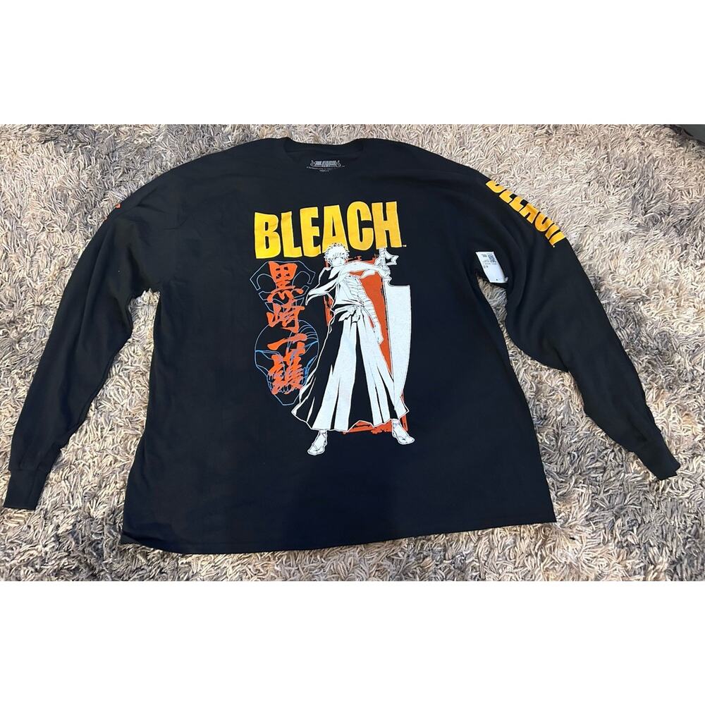 Bleach Long Sleeve Mens T-Shirt - Silhouette Styled Ichigo Solem Stance